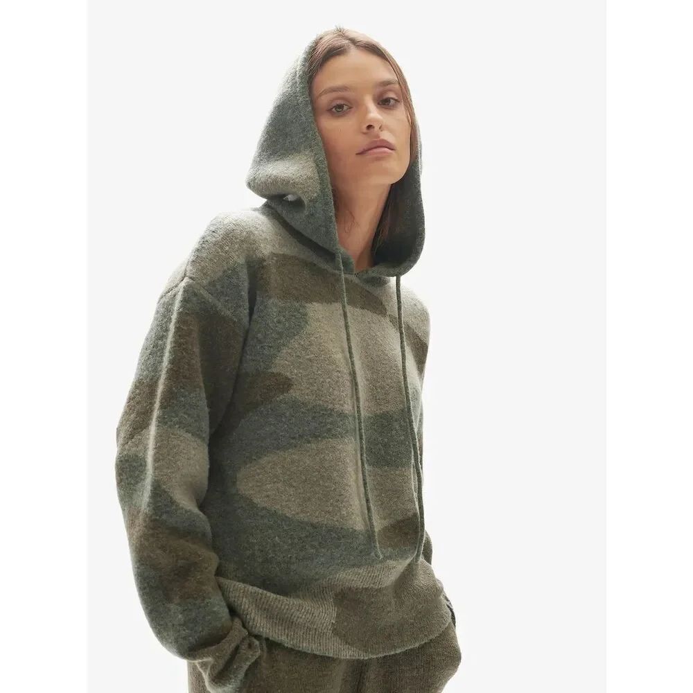 Holden Chalet Hoodie Wool Alpaca Blend - Green Camo Size S